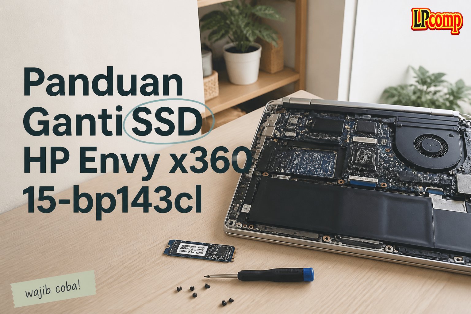 Panduan Ganti SSD HP Envy x360 15-bp143cl
