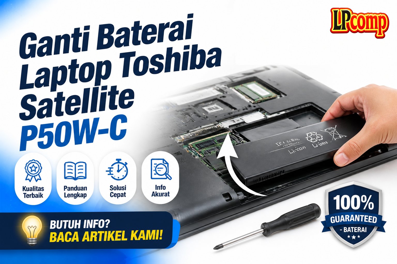 Ganti Baterai Laptop Toshiba Satellite P50W-C
