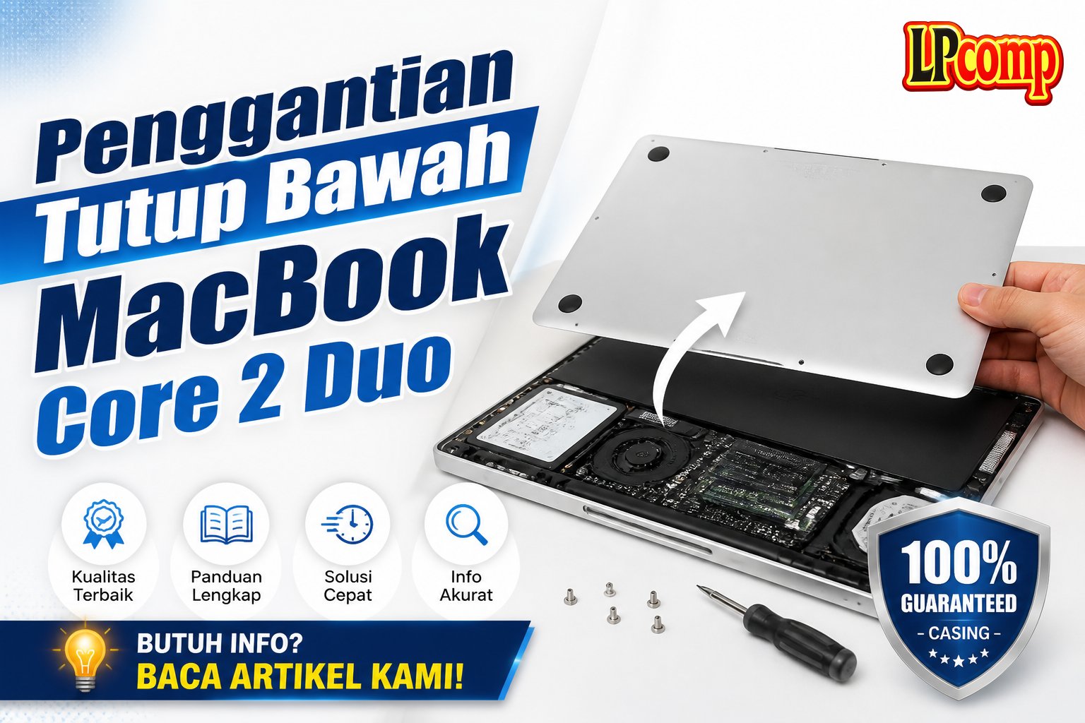 Penggantian Tutup Bawah MacBook Core 2 Duo