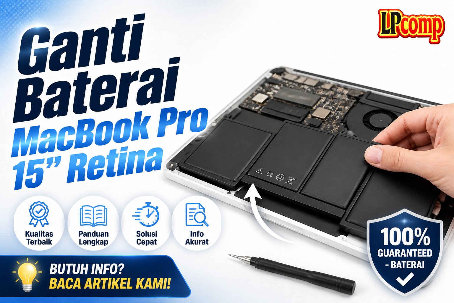Ganti Baterai MacBook Pro 15" Retina
