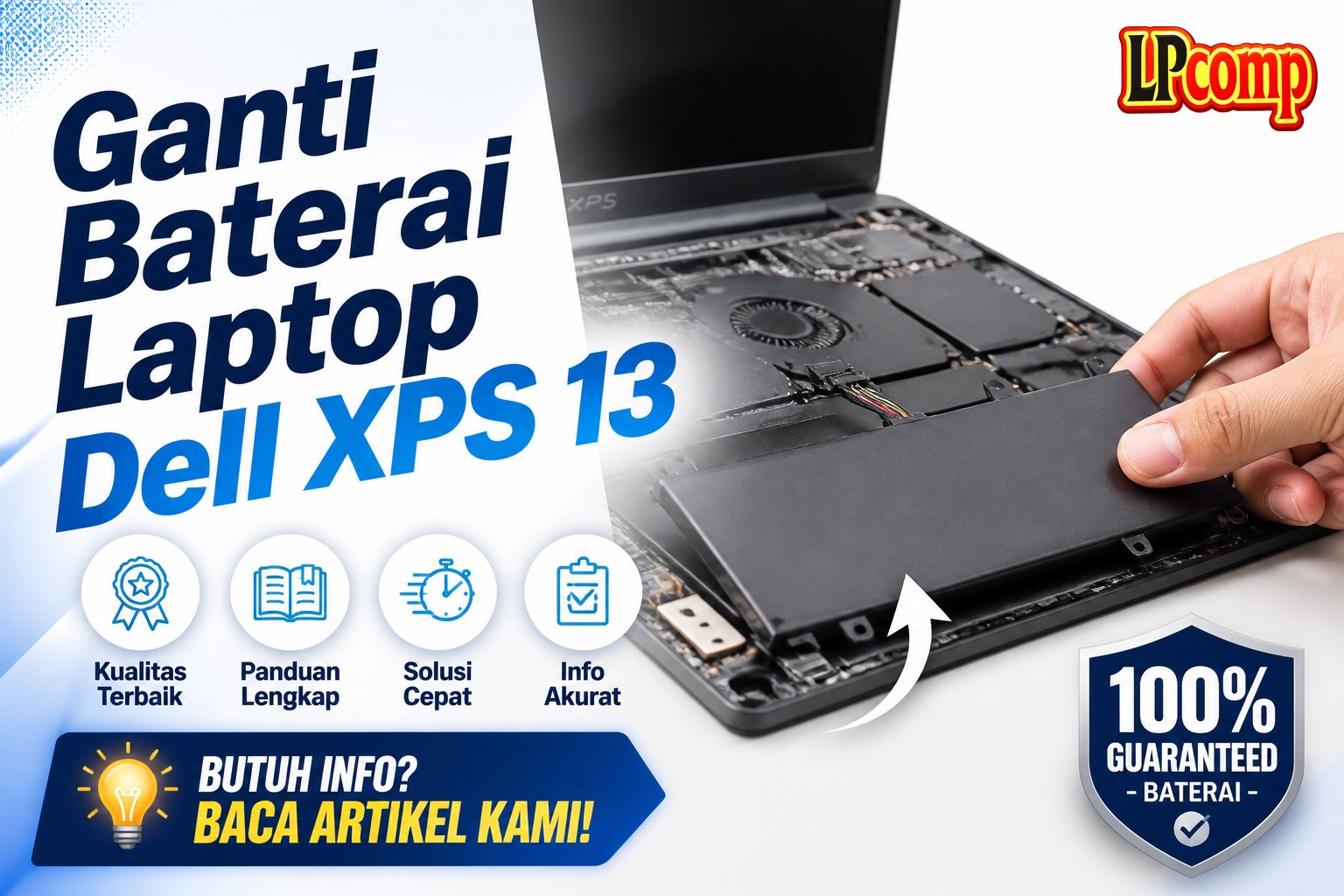 Ganti Baterai Laptop Dell XPS 13