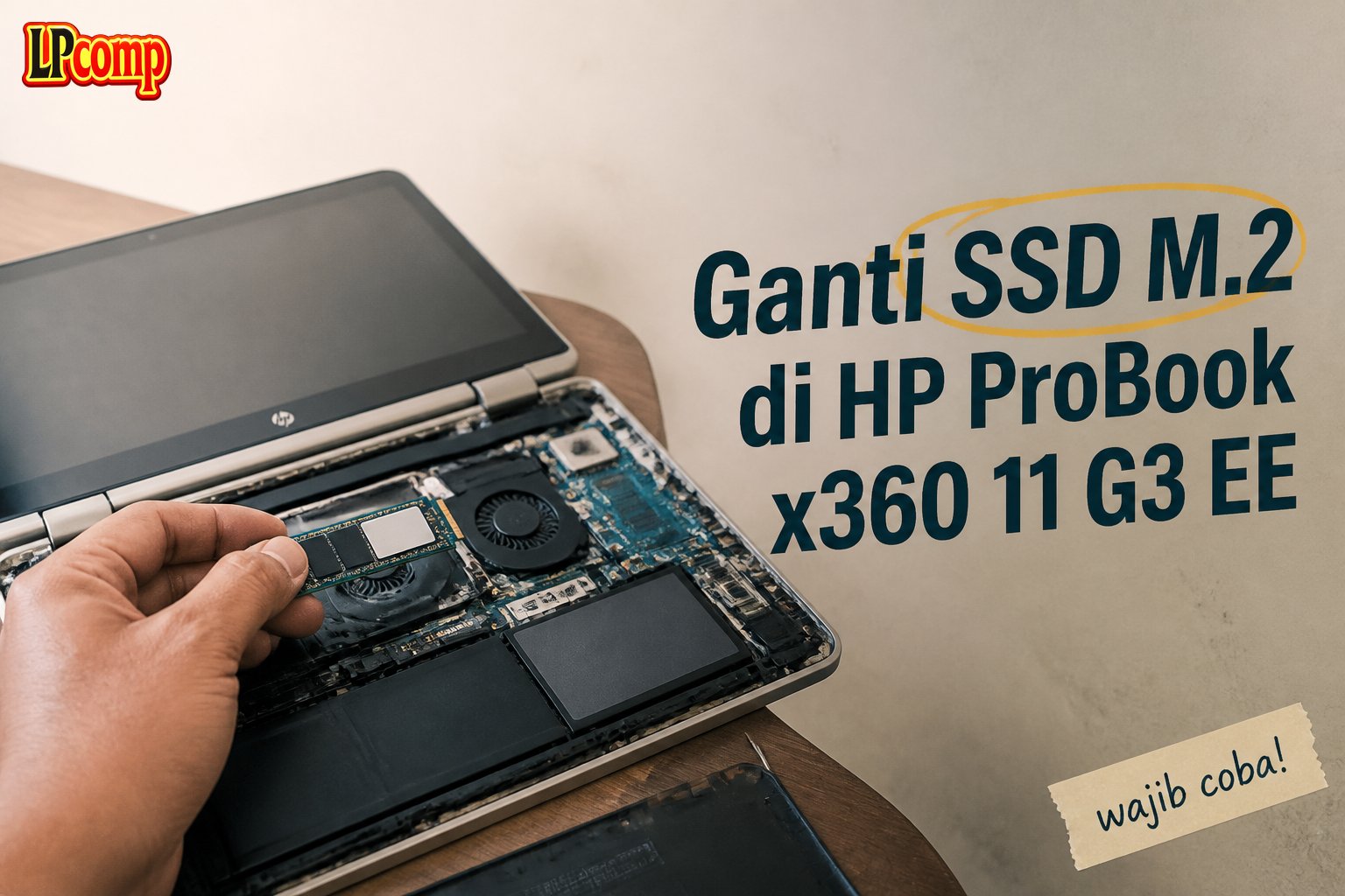 Ganti SSD M.2 di HP ProBook x360 11 G3 EE