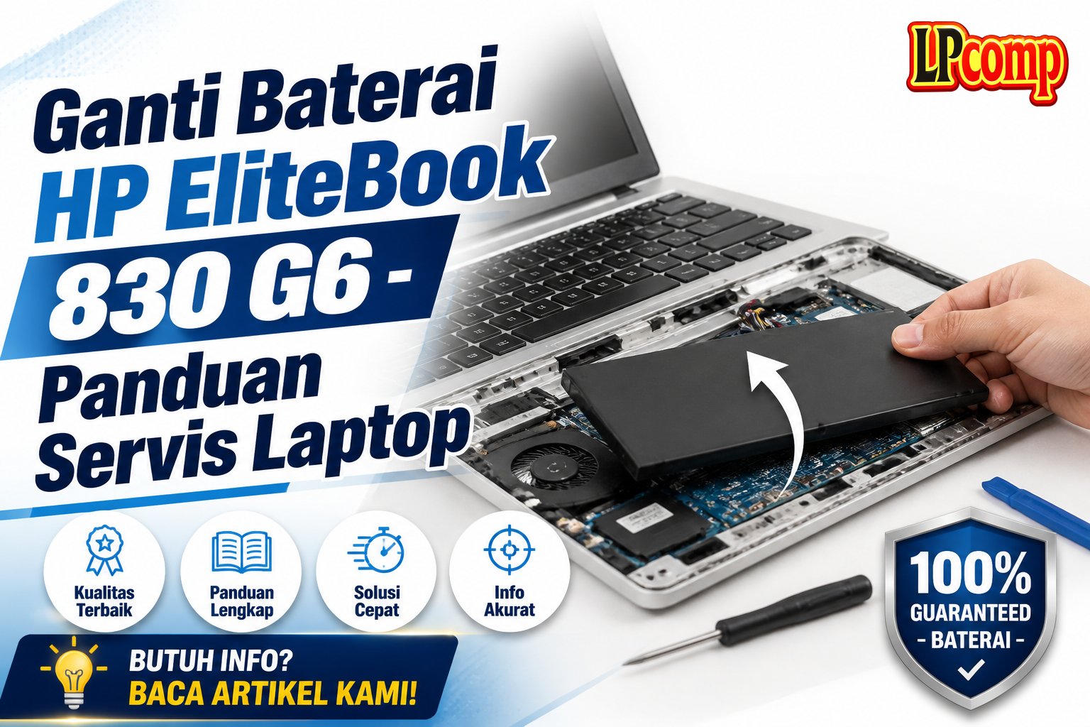 Ganti Baterai HP EliteBook 830 G6 - Panduan Servis Laptop