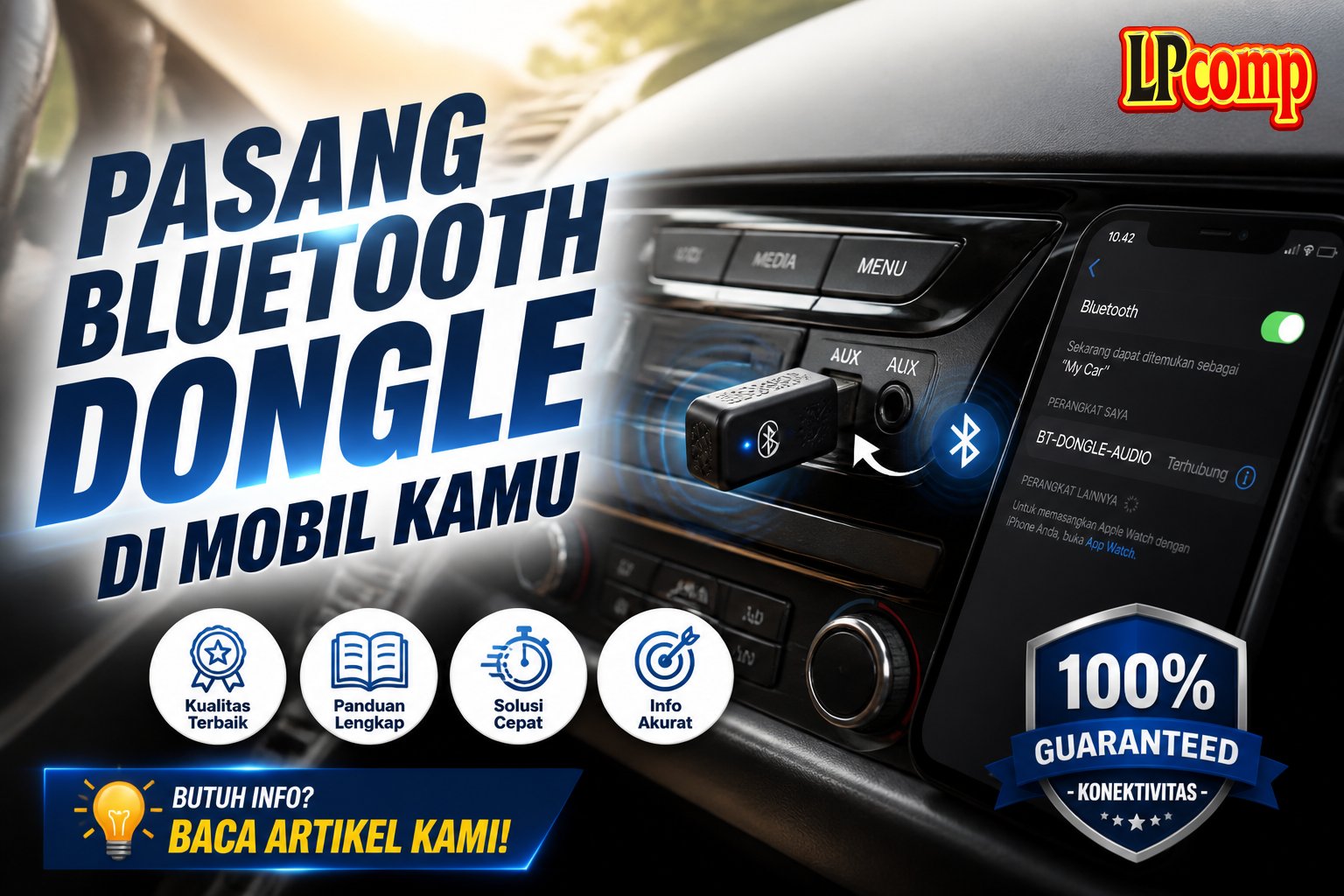Cara Pasang USB Bluetooth Audio Receiver Dongle Adapter untuk Mobil