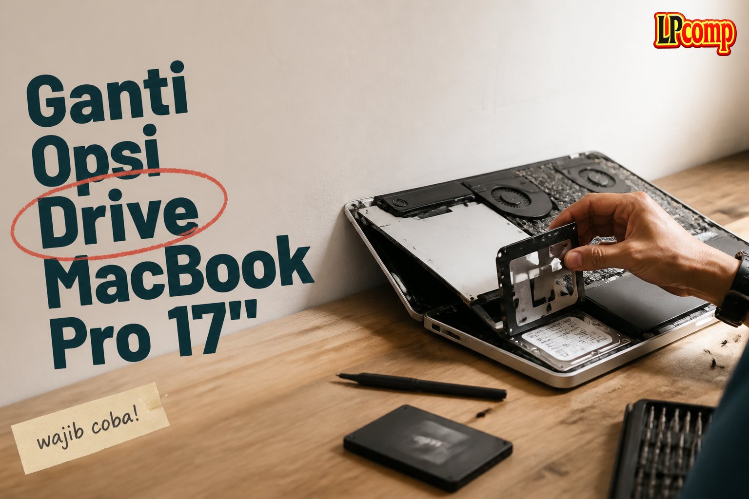 Ganti Opsi Drive MacBook Pro 17"