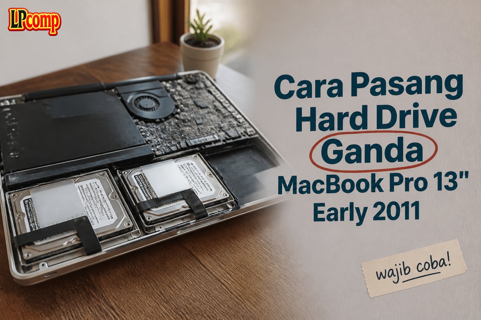 Cara Pasang Hard Drive Ganda MacBook Pro 13" Early 2011