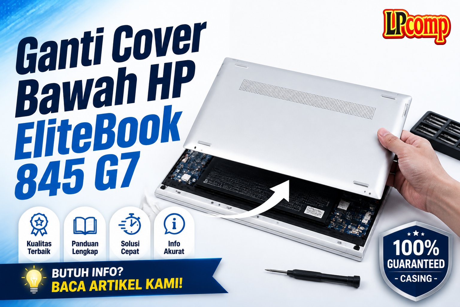 Ganti Cover Bawah HP EliteBook 845 G7