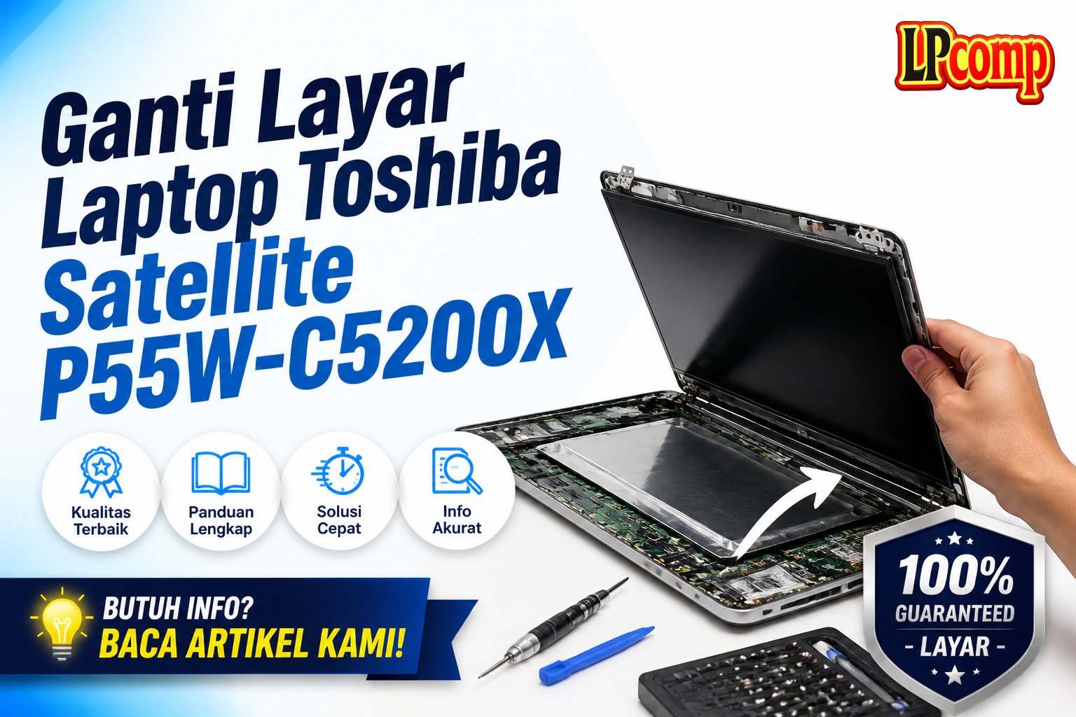 Ganti Layar Laptop Toshiba Satellite P55W-C5200X