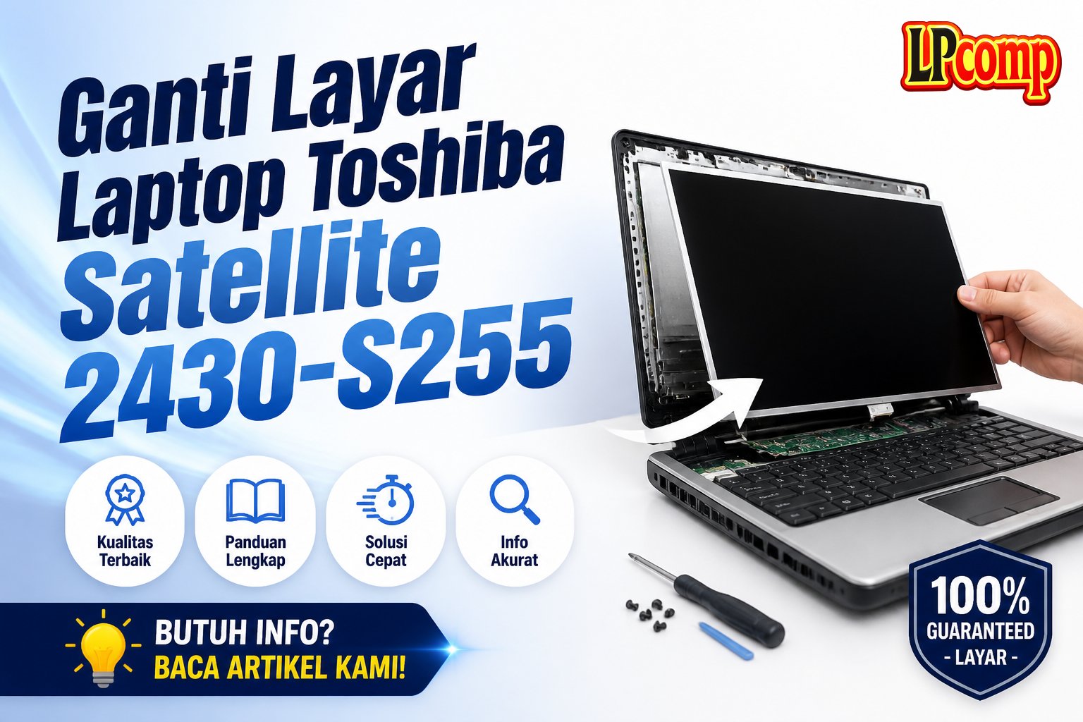 Ganti Layar Laptop Toshiba Satellite 2430-S255