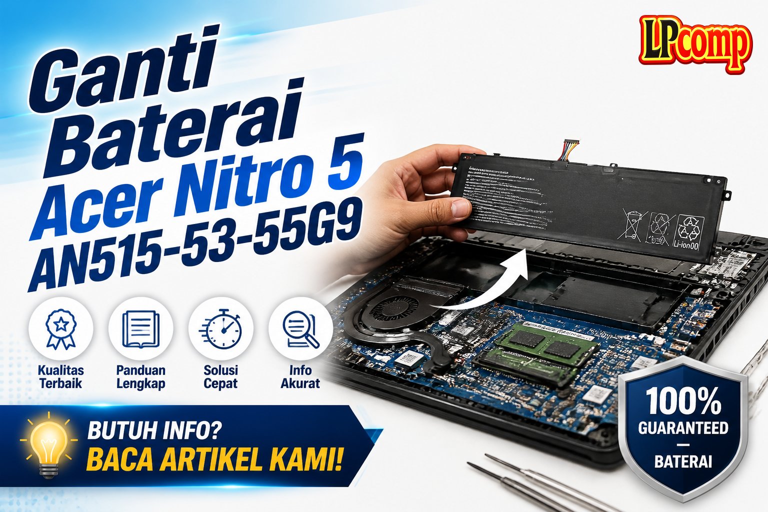 Ganti Baterai Acer Nitro 5 AN515-53-55G9
