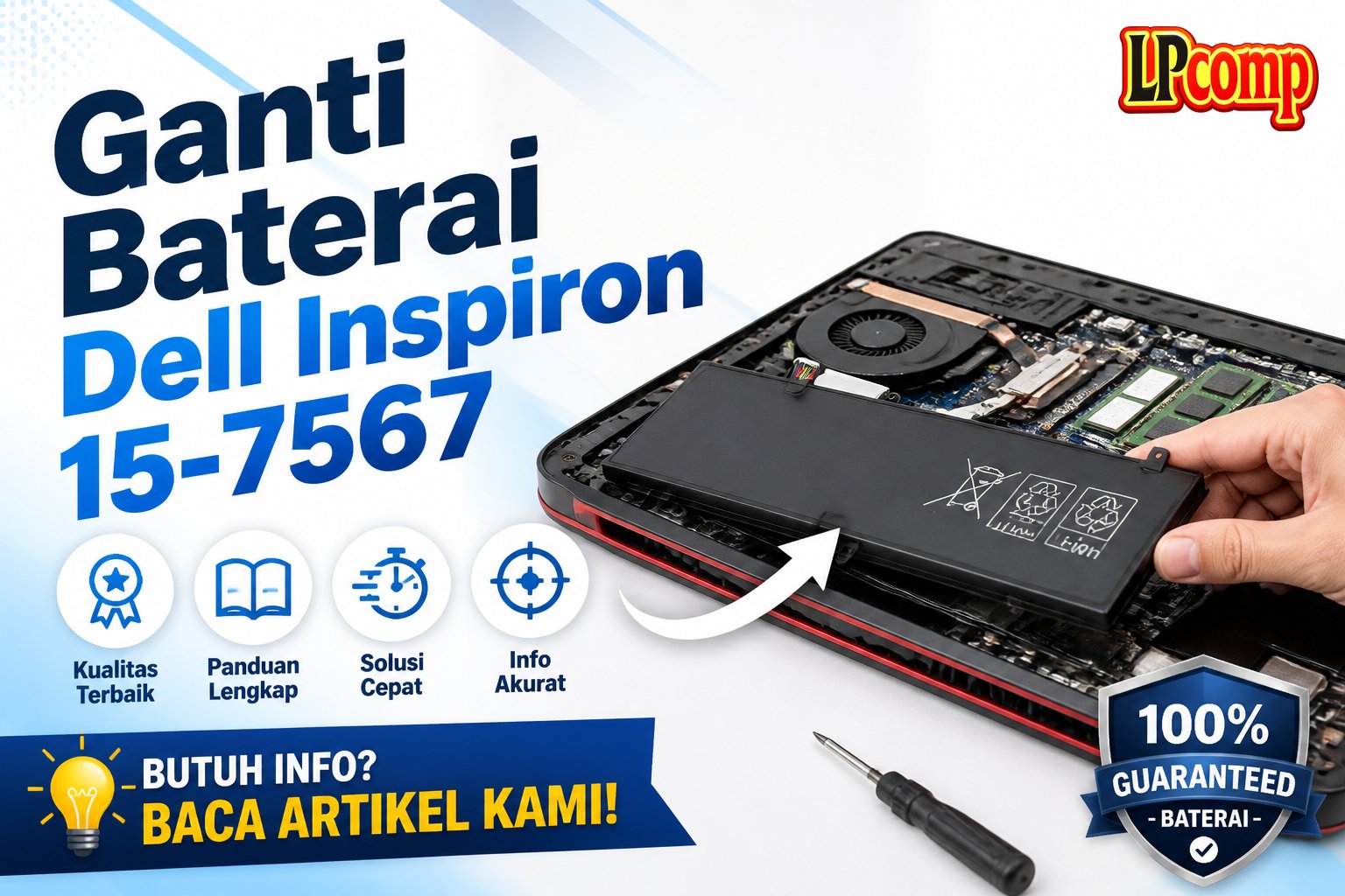 Ganti Baterai Dell Inspiron 15-7567