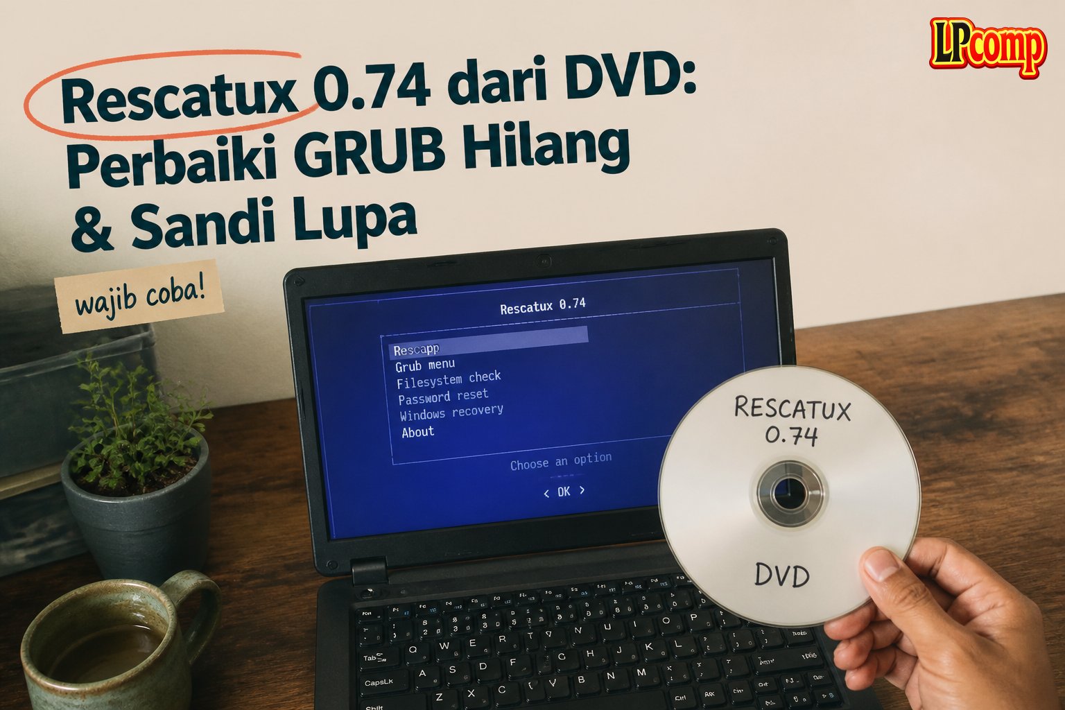 Rescatux 0.74 dari DVD: Perbaiki GRUB Hilang & Sandi Lupa