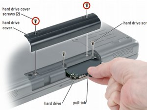 Langkah 2 — Menghapus Screws Penutup Hard Drive