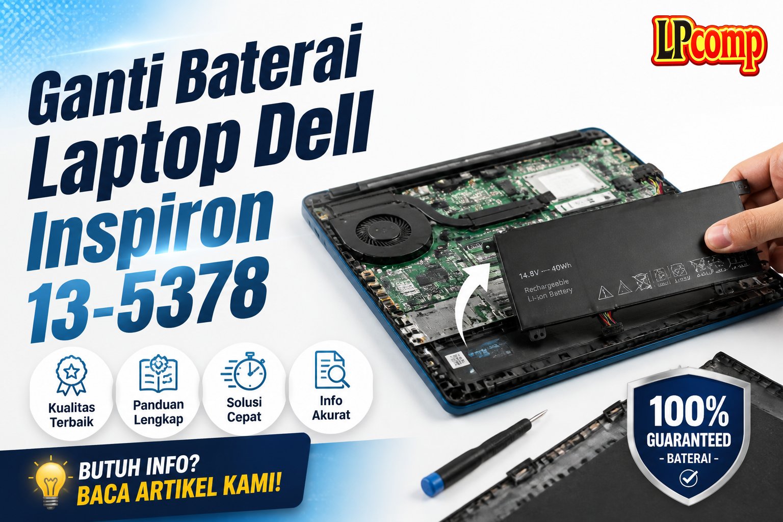 Ganti Baterai Laptop Dell Inspiron 13-5378