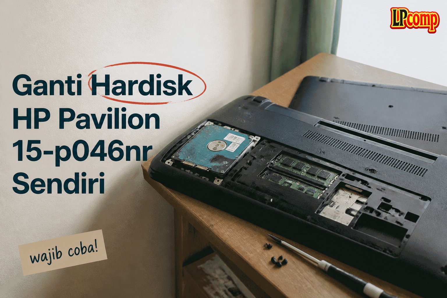 Ganti Hardisk HP Pavilion 15-p046nr Sendiri