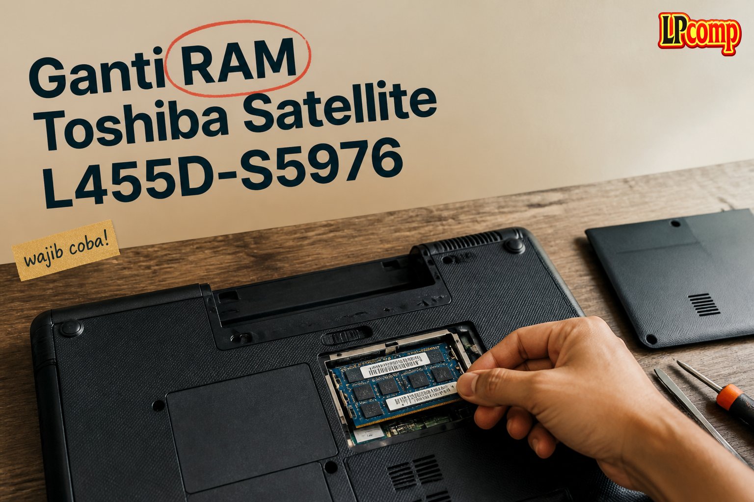 Ganti RAM Toshiba Satellite L455D-S5976