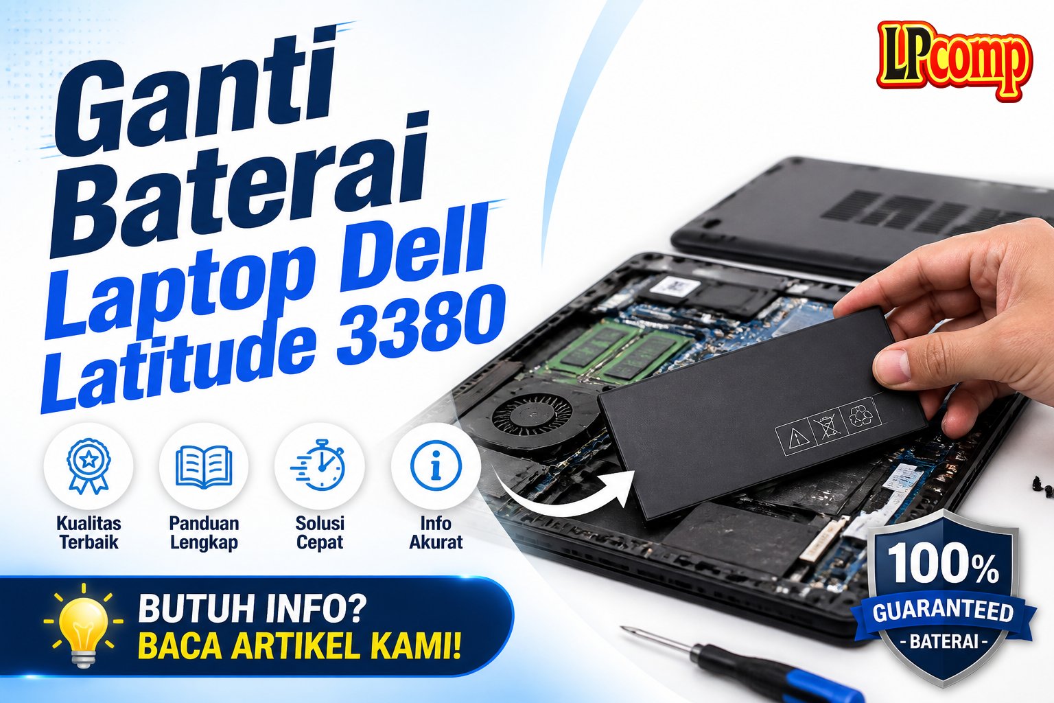 Ganti Baterai Laptop Dell Latitude 3380