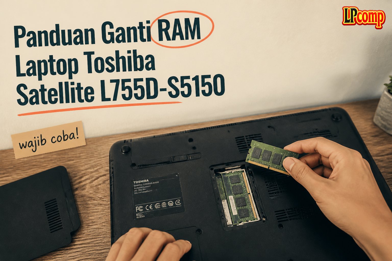 Panduan Ganti RAM Laptop Toshiba Satellite L755D-S5150
