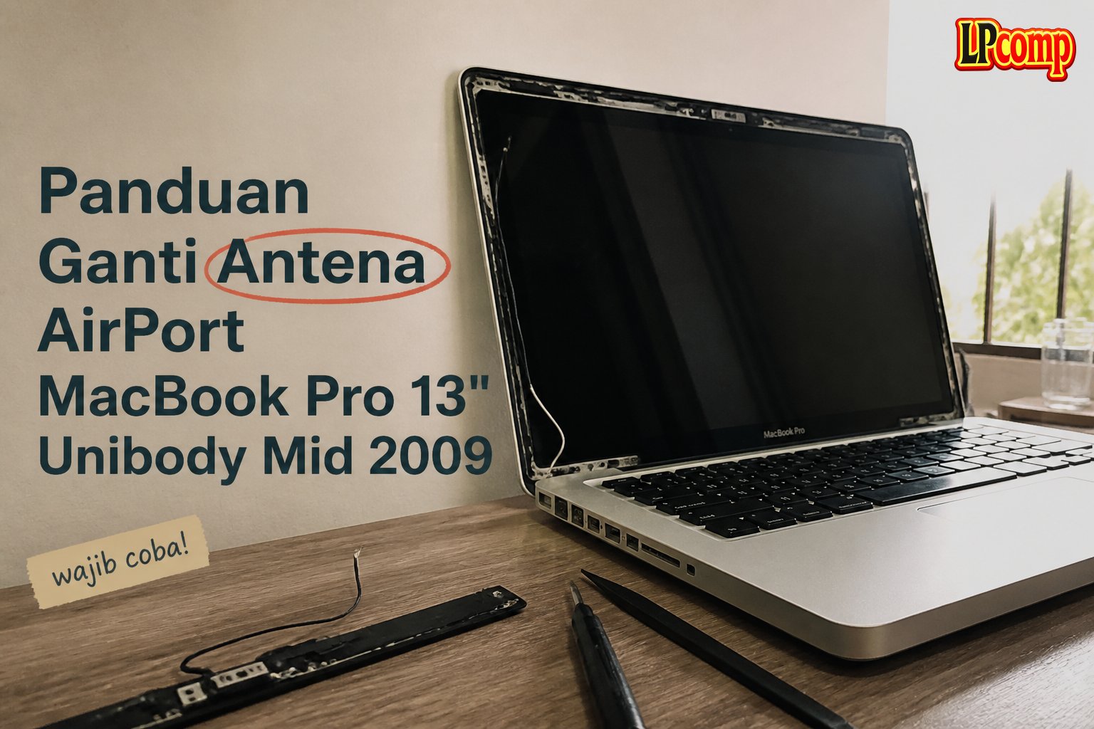Panduan Ganti Antena AirPort MacBook Pro 13" Unibody Mid 2009