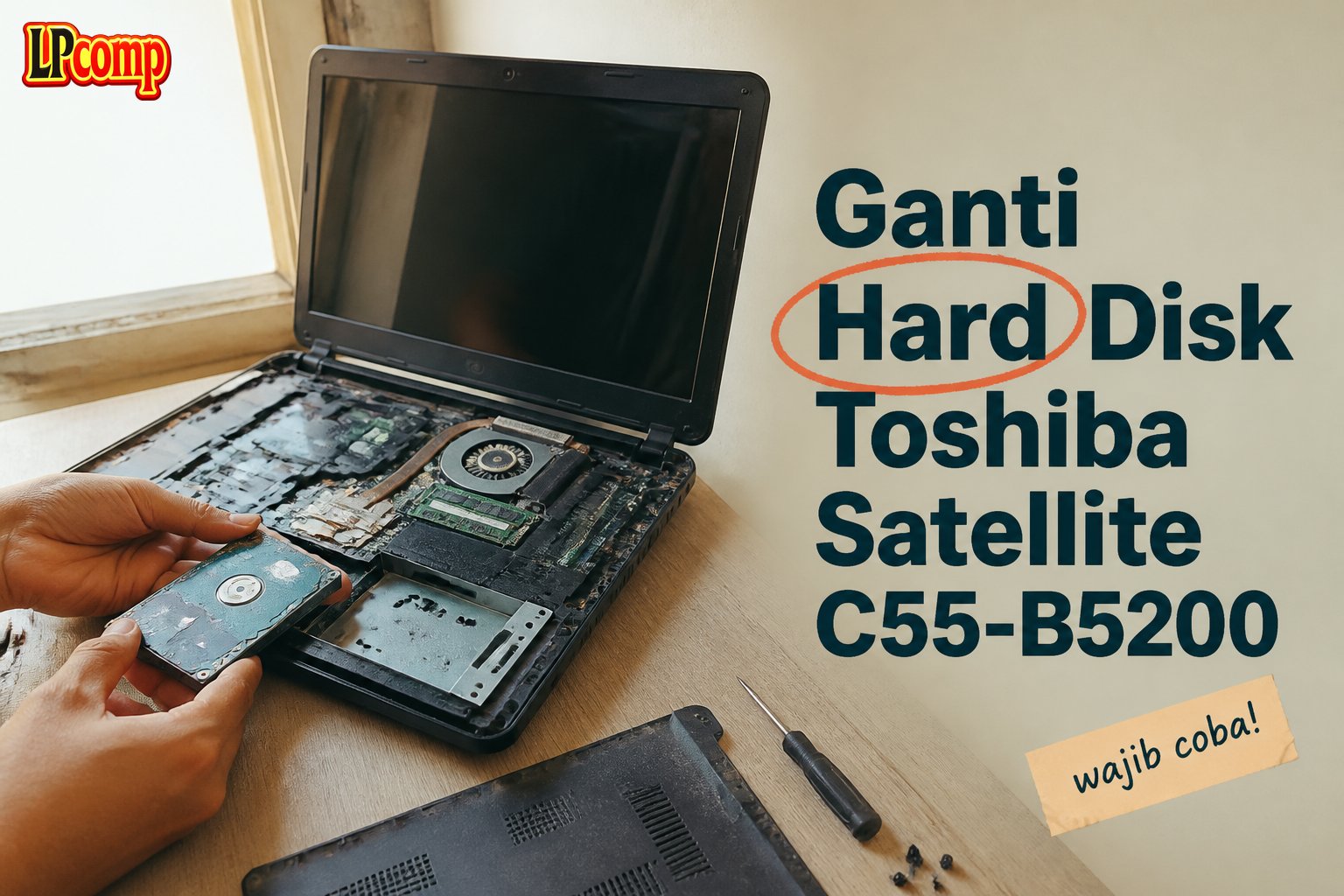 Ganti Hard Disk Toshiba Satellite C55-B5200