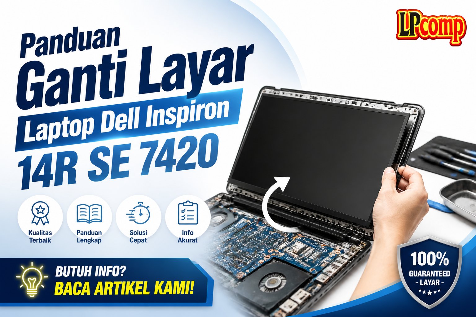 Panduan Ganti Layar Laptop Dell Inspiron 14R SE 7420