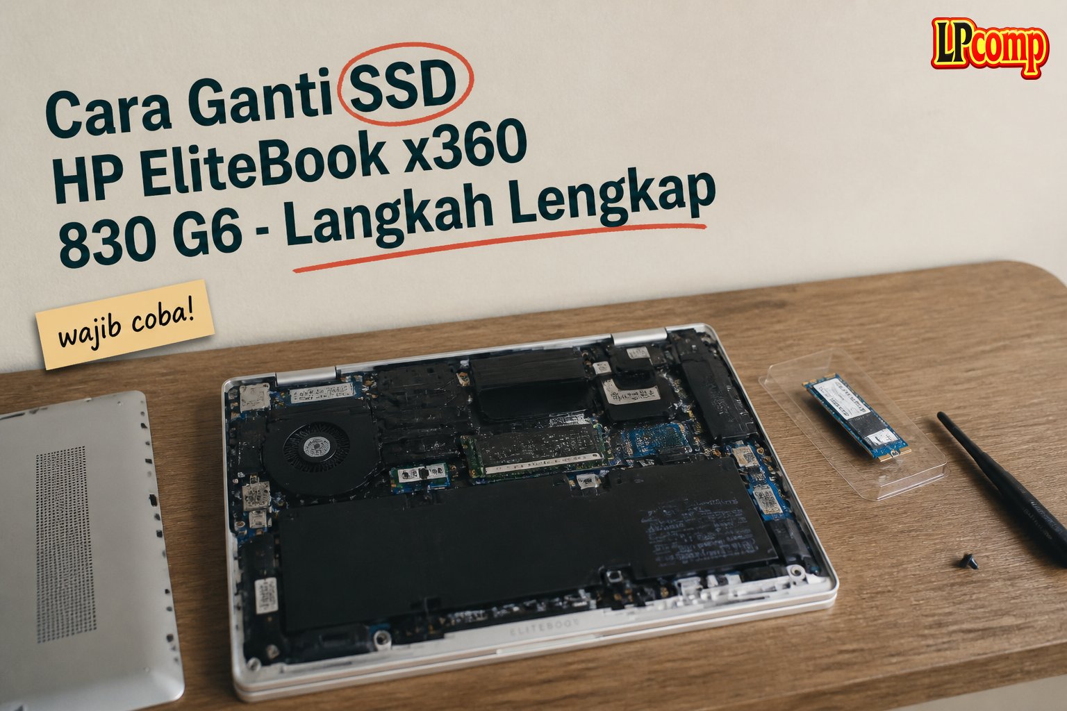 Cara Ganti SSD HP EliteBook x360 830 G6 - Langkah Lengkap