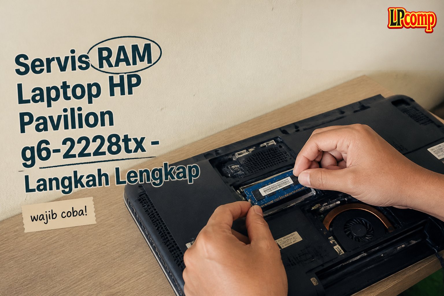 Servis RAM Laptop HP Pavilion g6-2228tx - Langkah Lengkap