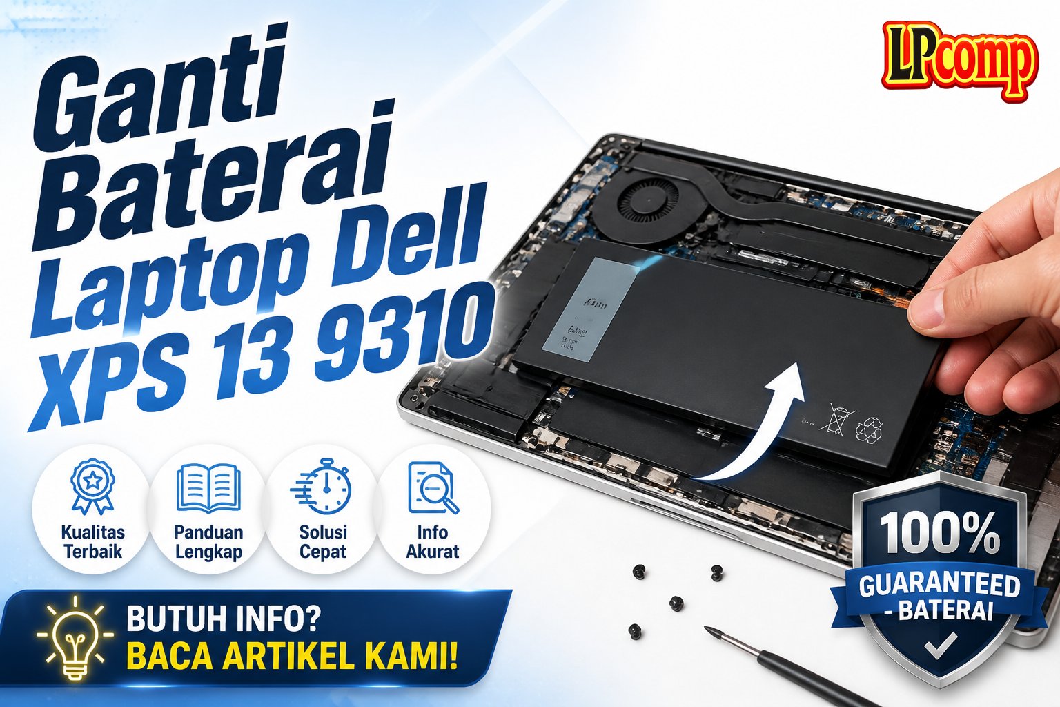 Ganti Baterai Laptop Dell XPS 13 9310