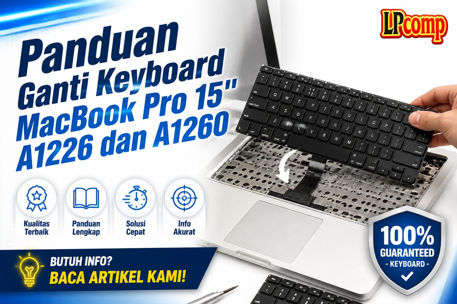 Panduan Ganti Keyboard MacBook Pro 15" A1226 dan A1260