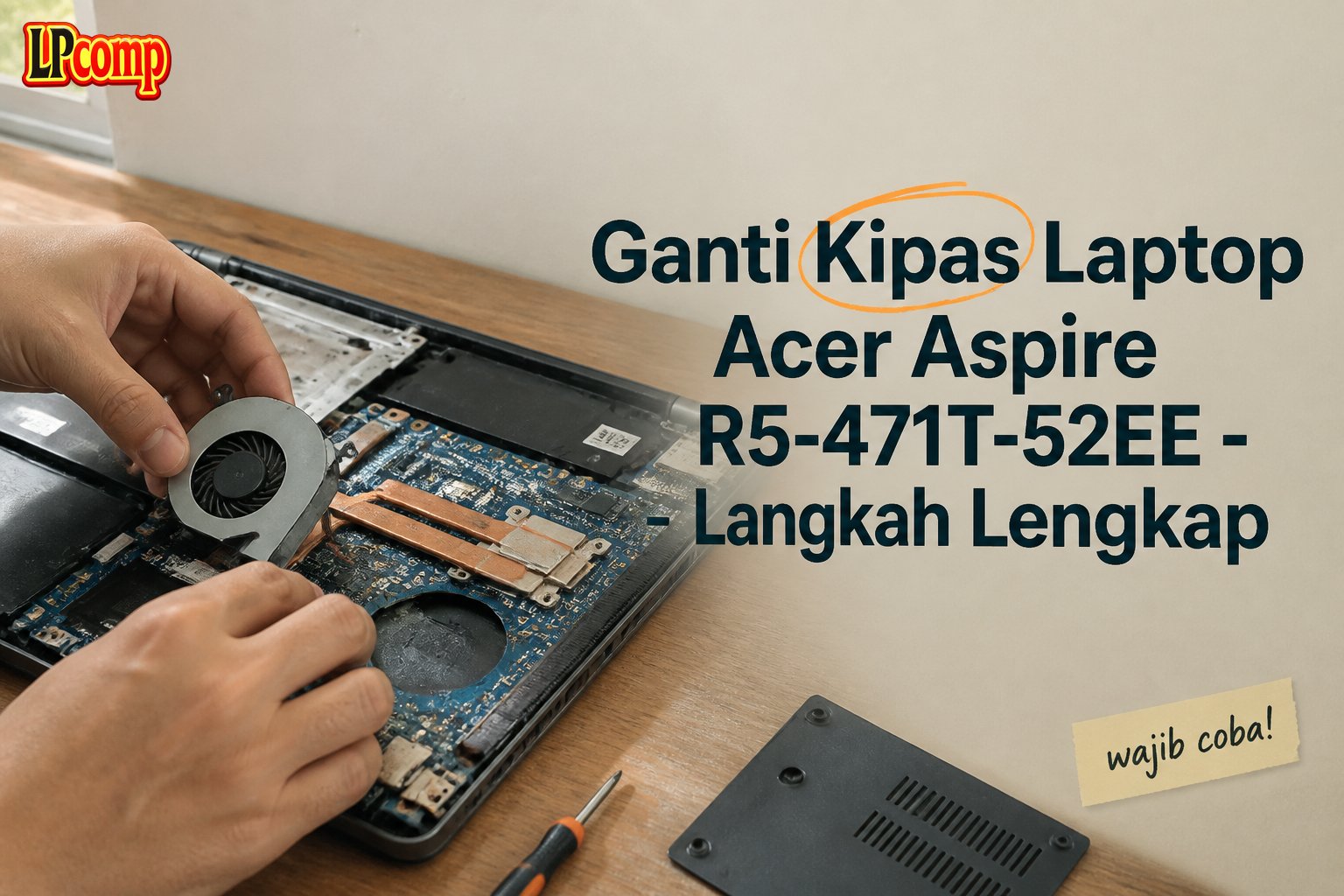 Ganti Kipas Laptop Acer Aspire R5-471T-52EE - Langkah Lengkap