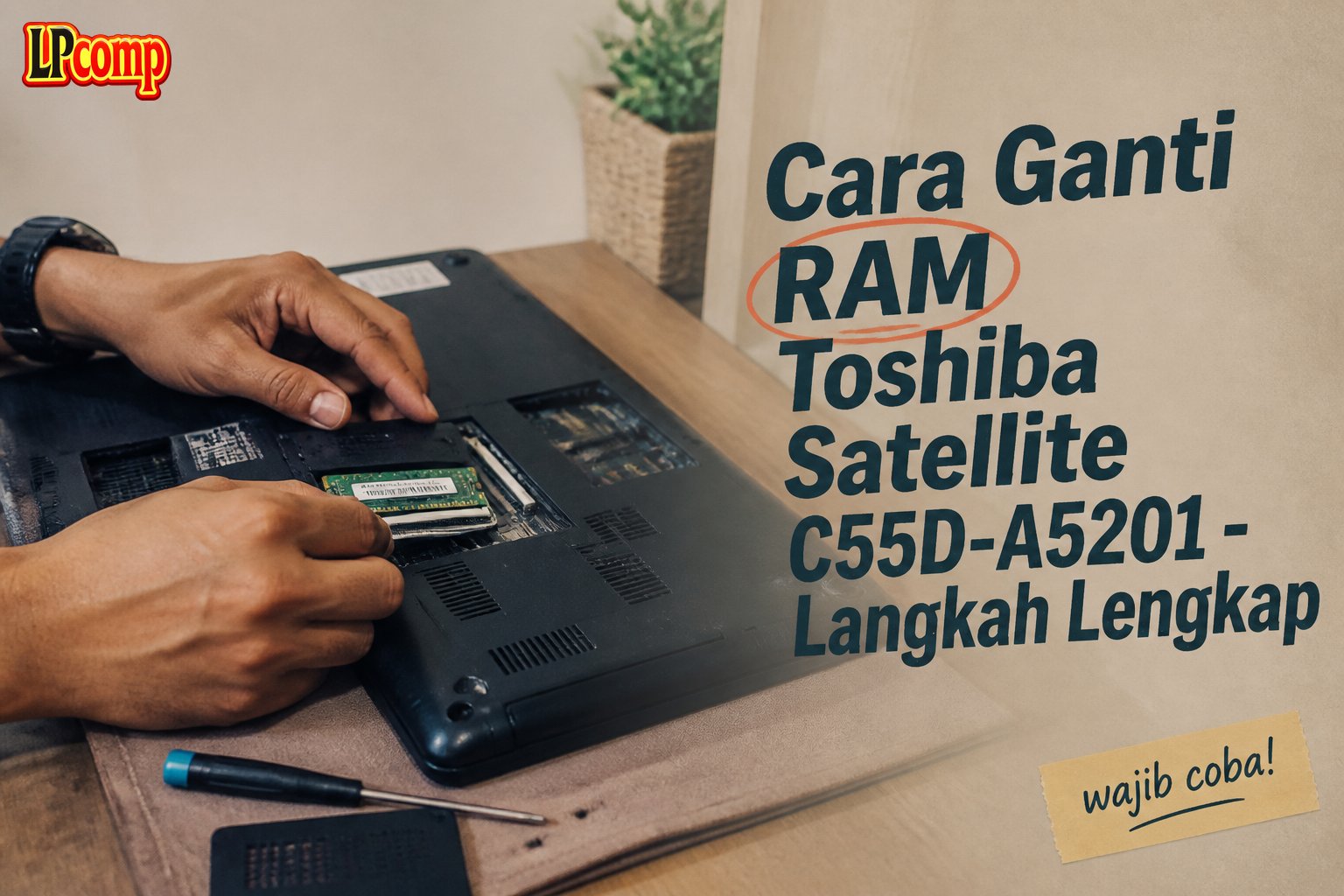 Cara Ganti RAM Toshiba Satellite C55D-A5201 - Langkah Lengkap