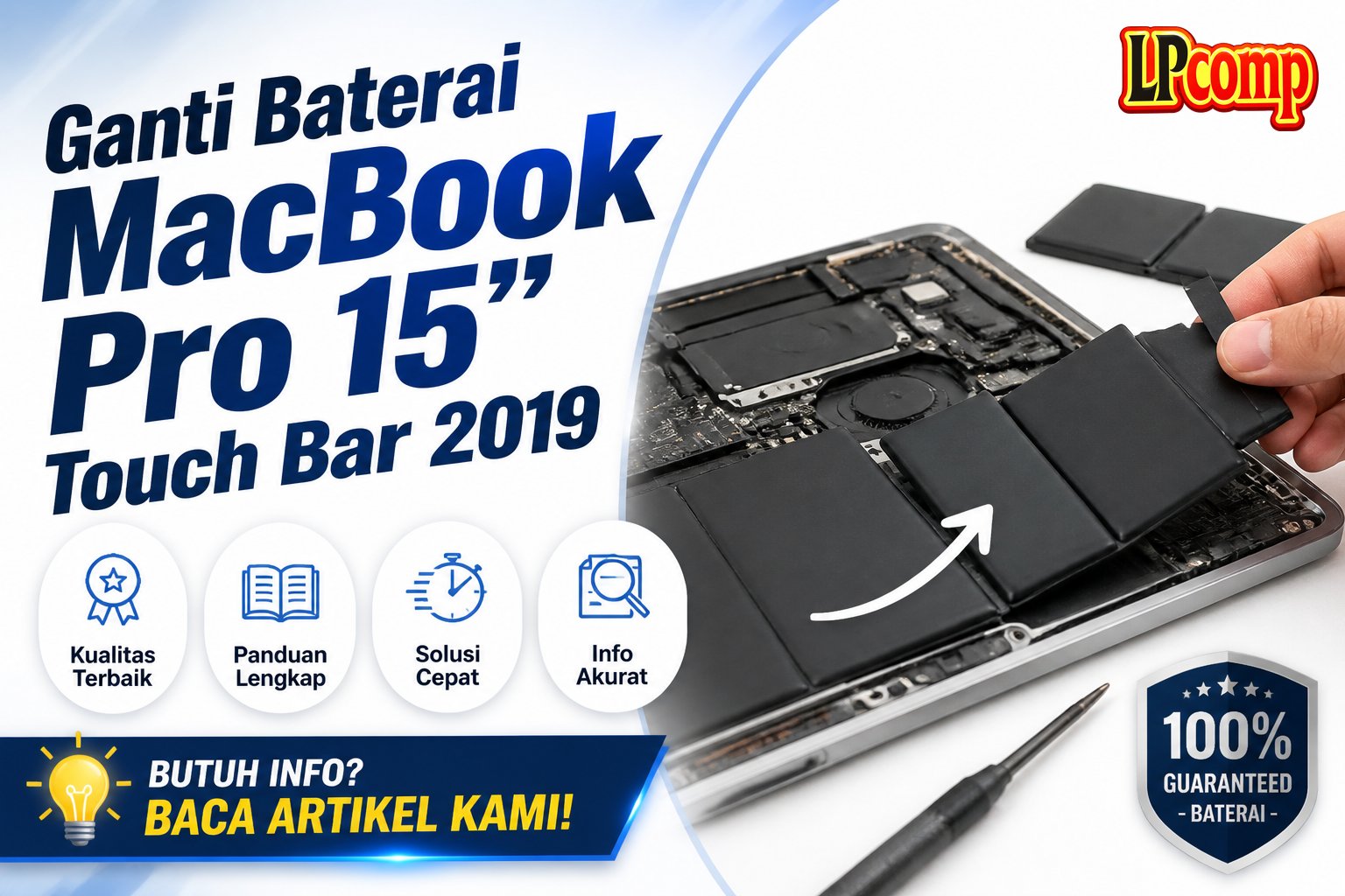 Ganti Baterai MacBook Pro 15" Touch Bar 2019