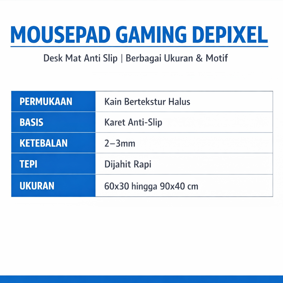 Mouse Pad Gaming Mousepad Anti Slip Desk Mat Polos Hitam Deskmat XL Alas Aesthetic Besar Large - gambar 2