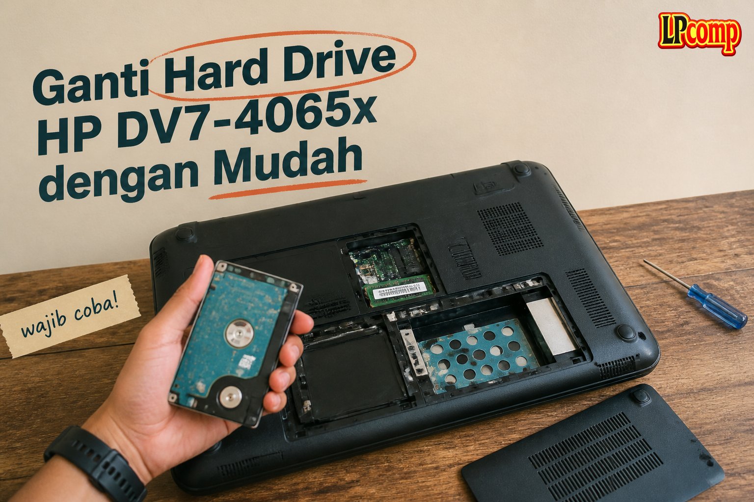 Ganti Hard Drive HP DV7-4065x dengan Mudah