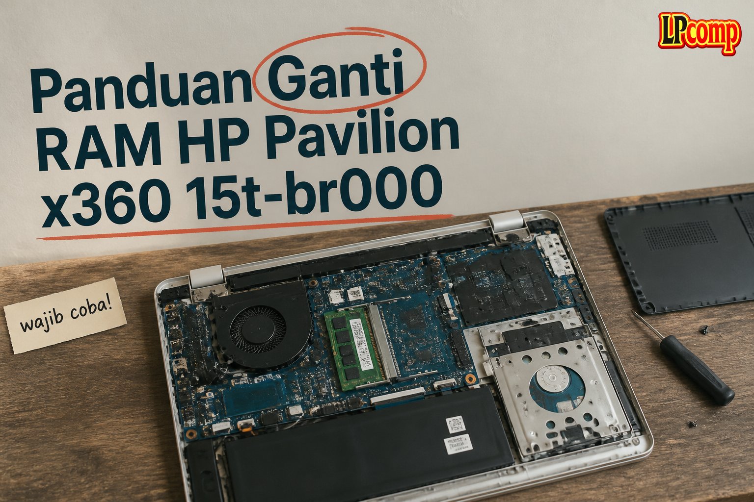 Panduan Ganti RAM HP Pavilion x360 15t-br000
