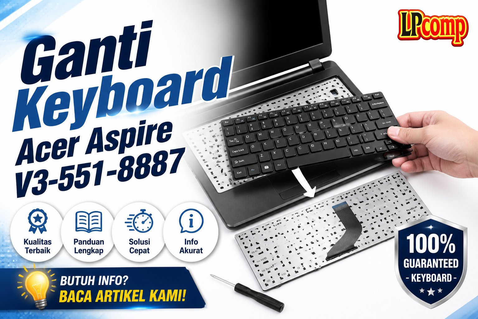 Ganti Keyboard Acer Aspire V3-551-8887