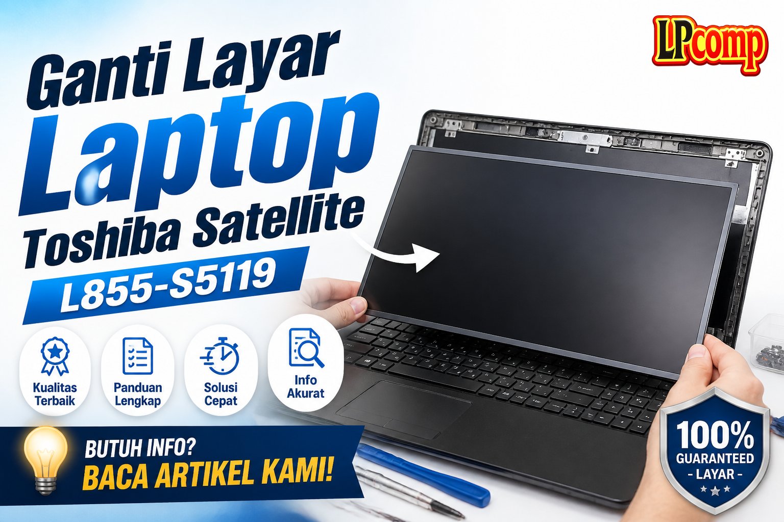 Ganti Layar Laptop Toshiba Satellite L855-S5119