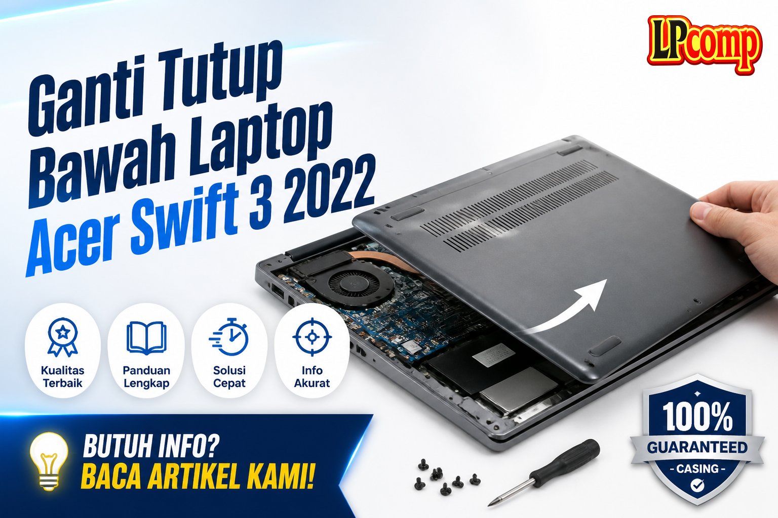Ganti Tutup Bawah Laptop Acer Swift 3 2022