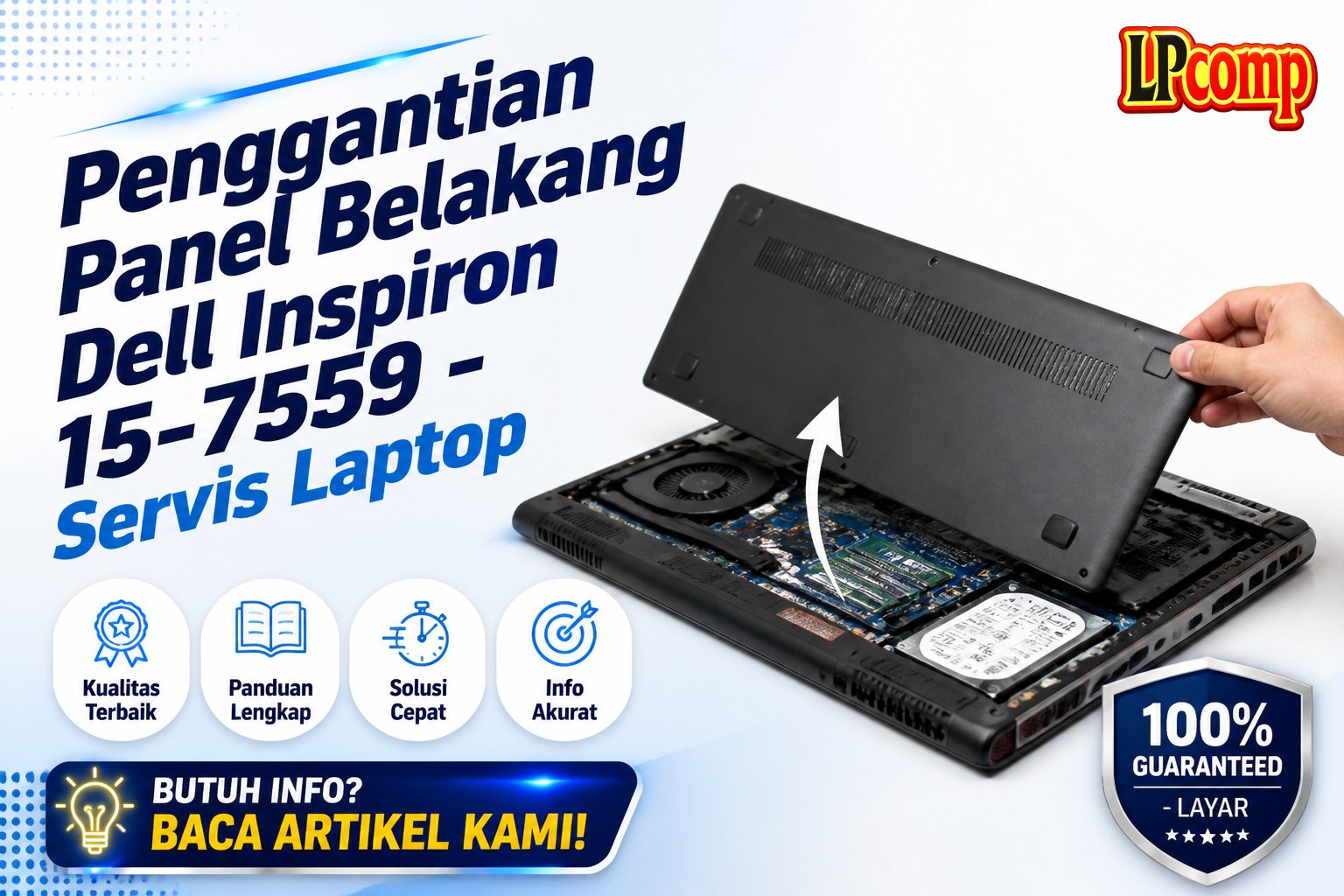 Penggantian Panel Belakang Dell Inspiron 15-7559 - Servis Laptop