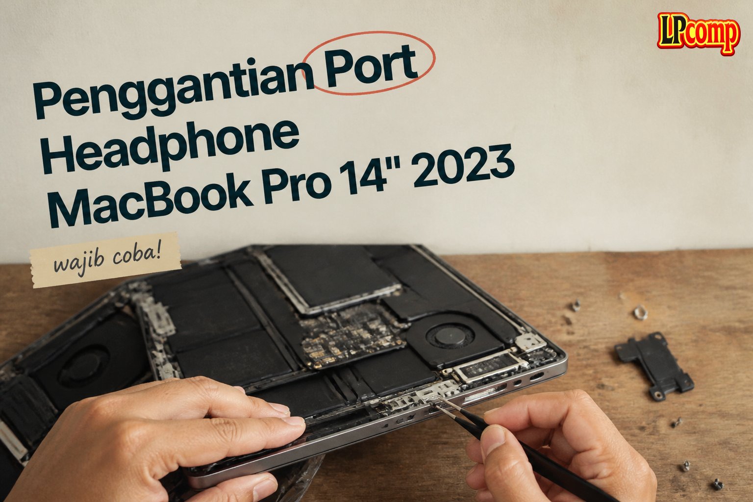 Penggantian Port Headphone MacBook Pro 14" 2023
