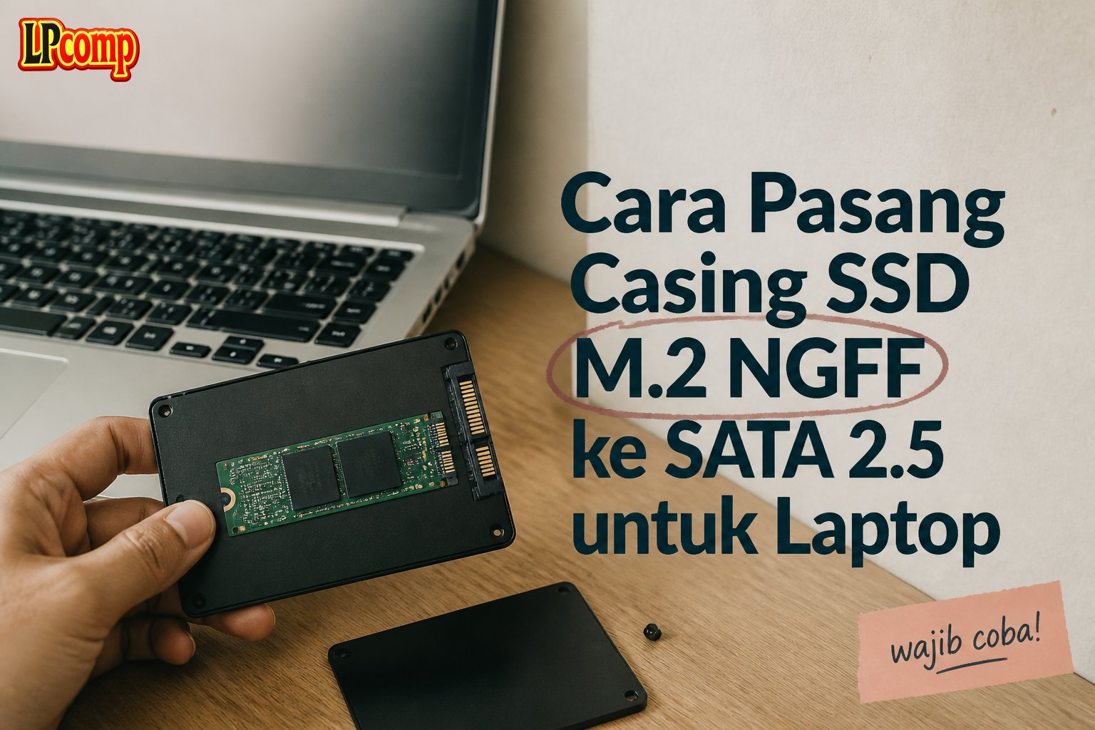 Cara Pasang Casing SSD M.2 NGFF ke SATA 2.5 untuk Laptop