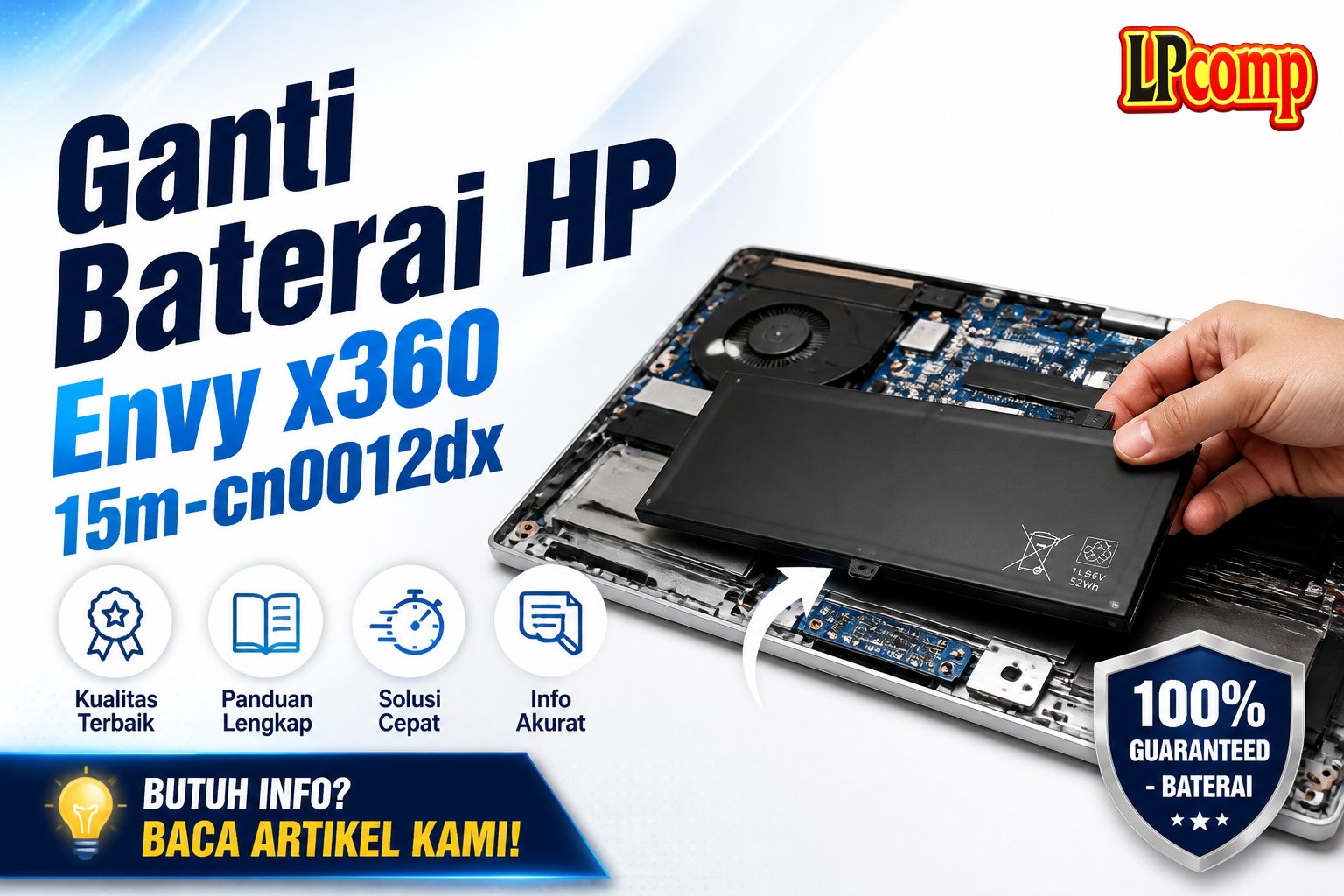Ganti Baterai HP Envy x360 15m-cn0012dx