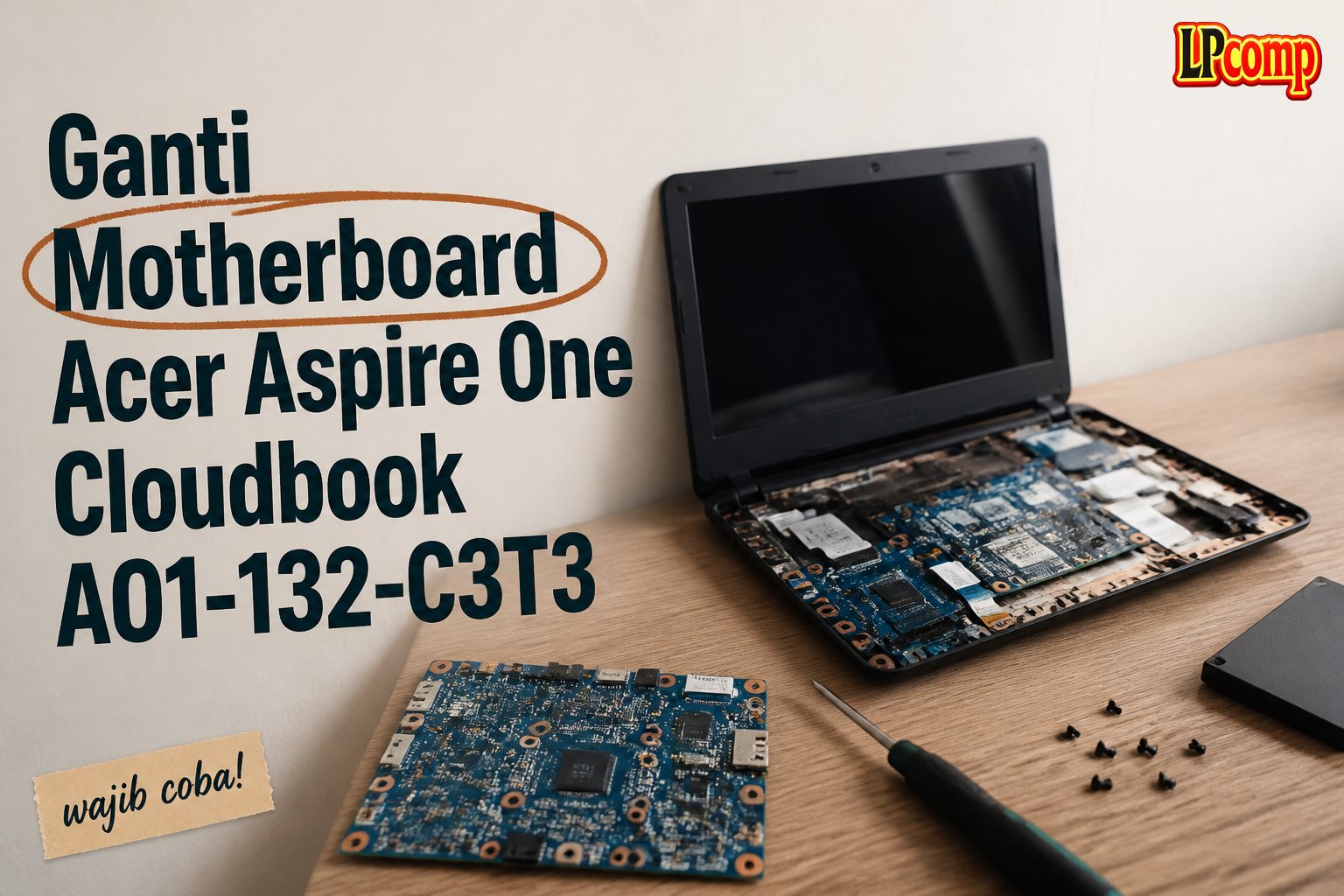 Ganti Motherboard Acer Aspire One Cloudbook AO1-132-C3T3