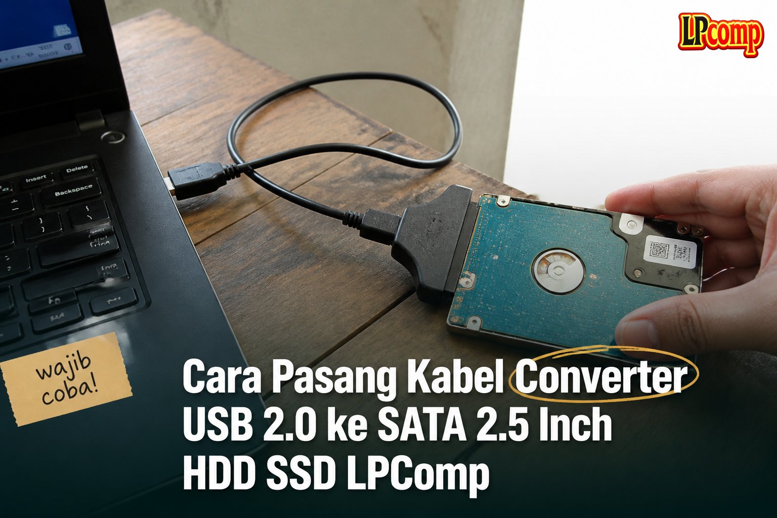 Cara Pasang Kabel Converter USB 2.0 ke SATA 2.5 Inch HDD SSD LPComp