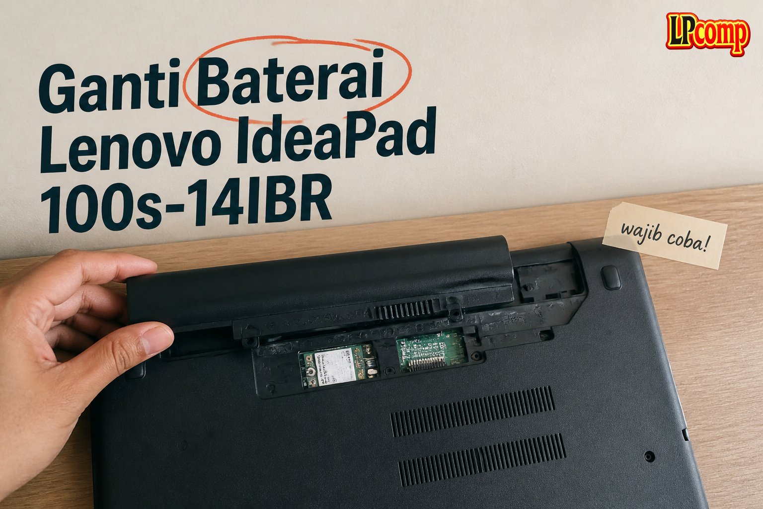 Ganti Baterai Lenovo IdeaPad 100s-14IBR