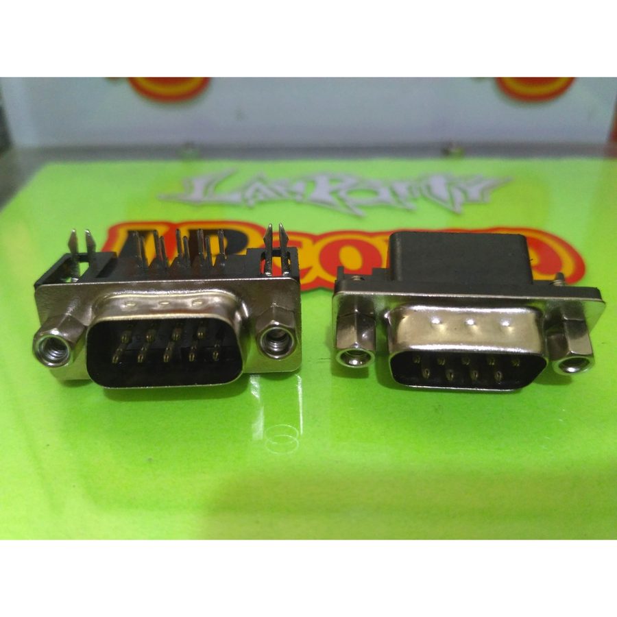DB Serial Male Board PCB DB9 Db 9 2 baris 90 Derajat