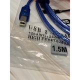 Kabel USB Printer A-B Male Panjang 1.5M 3M 5M High Speed Data Transfer Biru Transparan - foto 4