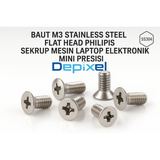 Baut M3 Flat Head Stainless Stell Philips 3mm Screw Sekrup 5pcs - foto 4