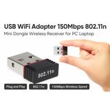 USB WiFi Adapter Dongle 150Mbps 802.11n Mini Wireless Receiver untuk Laptop PC Windows Mac - foto 2