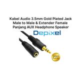 Kabel Audio AUX 3.5mm Gold Plated Male to Male Extender Speaker Headphone 1.5m 3m 5m - foto 3